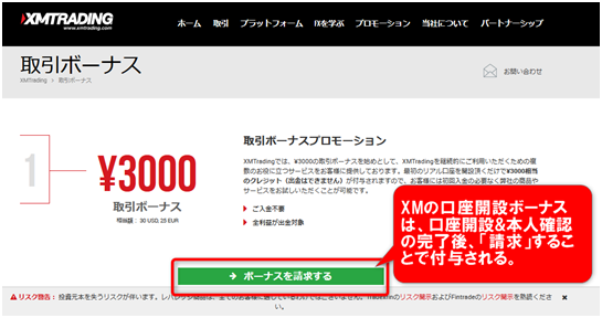 XM口座開設ボーナス3000円獲得の方法・注意点